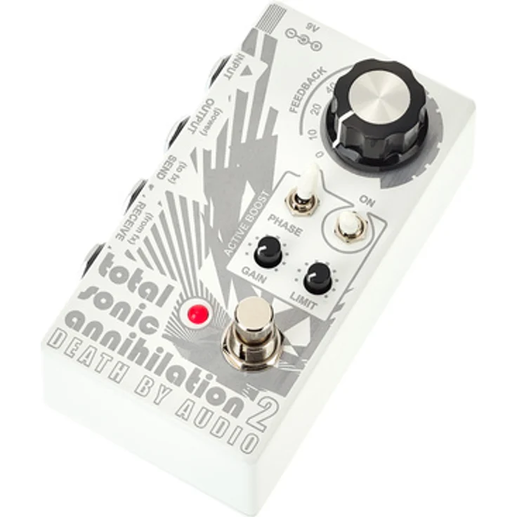 Death by Audio Total Sonic Annihilation 2, analoges Gitarren-Effektpedal mit Feedback/Boost, True Bypass und aktiven Boost- und Limiter-Schaltkreisen, handgefertigt in New York City