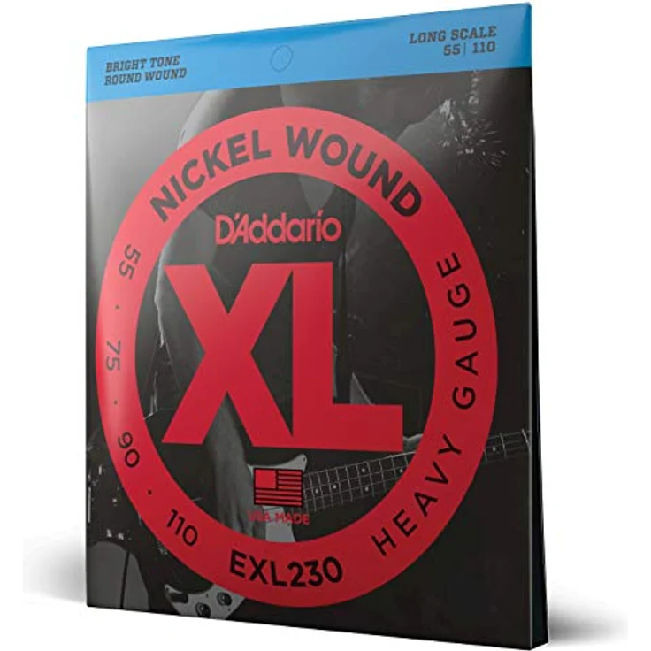 D'Addario EXL230, Nickelumwickelte Bassgitarrensaiten, Heavy 55-110, Long Scale, perfekt für brillante Klänge und hohe Reißfestigkeit – Bild 1