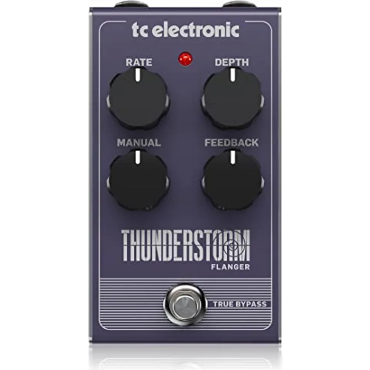tc electronic Thunderstorm Flanger, analoger Gitarren-Effekt mit Rate, Depth, Manual und Feedback Regler, True Bypass, kompakt, 58 x 74 x 132 mm, 0,5 kg