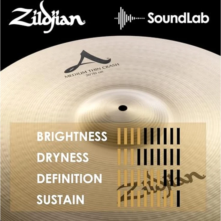 Zildjian 20" A-Series Medium Thin Crash, B20 Legierung, dünnes Crash-Becken für schnelle Ansprache – Bild 6