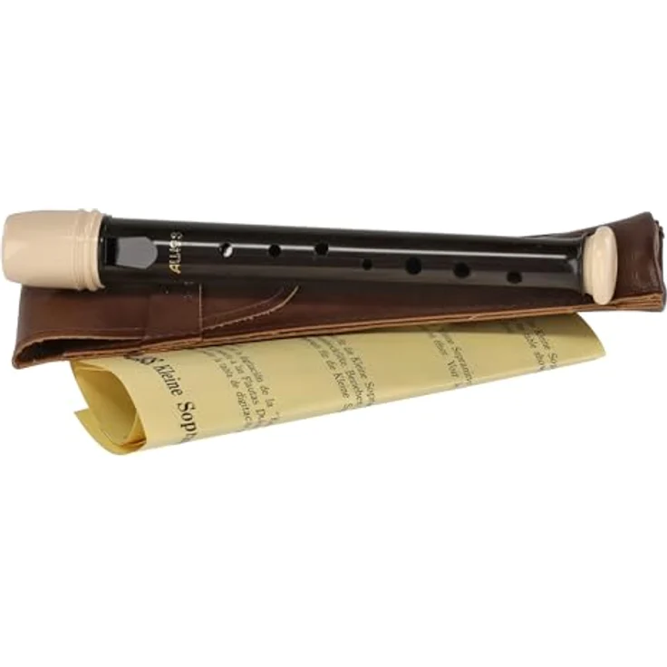 Aulos 501S Symphony Garklein Blockflöte, C-Blockflöte mit elfenbeinfarbenem Mundstück, dunkelbraunem Korpus, einteilig, inkl. Tasche – Bild 1
