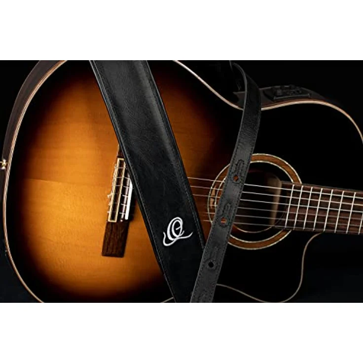 Ortega OSCL-3 Gitarrengurt mit Lederoberseite, 70 mm breit, verstellbar bis 1450 mm, Farbe Vintage Ash – Bild 4
