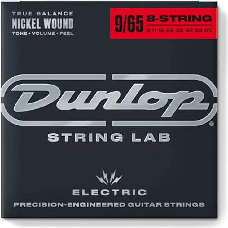 Jim Dunlop DEN0965, E-Gitarren-Saiten, Nickel Performance, Light 8 Saiten 09-65, Low Tension – Bild 1
