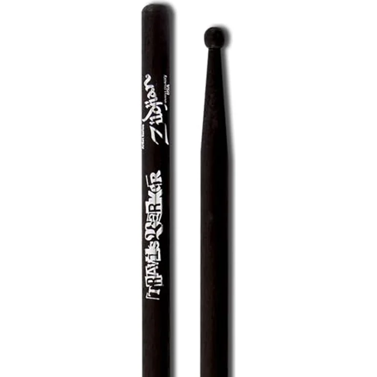 Zildjian Travis Barker Signature Sticks, Drumsticks aus Hickory, schwarz mit weißem Logo, 41,40 cm Länge, 15,1 mm Durchmesser – Bild 3
