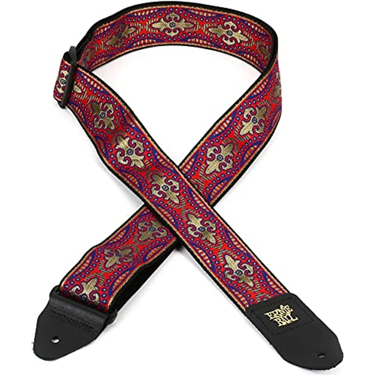 Ernie Ball E-Guitar Strap Kashmir Sunset, Jacquard Gitarrengurt aus Polypropylen mit Lederenden, verstellbar von 104 cm bis 183 cm, Breite 51 mm – Bild 2