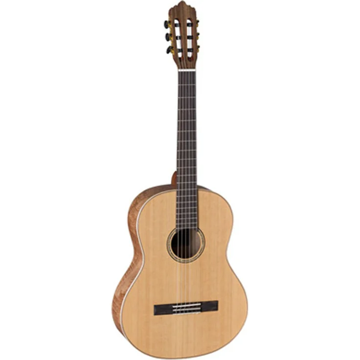 La Mancha Ruby CMX-N, Konzertgitarre 4/4 mit massiver kanadischer Zederndecke, Exotic-Mahagoni Boden & Zargen, Ovangkol-Griffbrett, Natur/Dark stained matt Finish, Small Neck