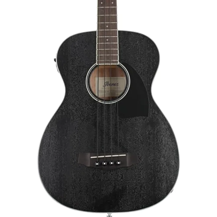 Ibanez PCBE14MH-WK, Akustik-Elektrik Bass Grand Concert mit Okoume Decke und Wettered Black Finish, 20 Bünde, AEQ-2T Preamp mit Stimmgerät