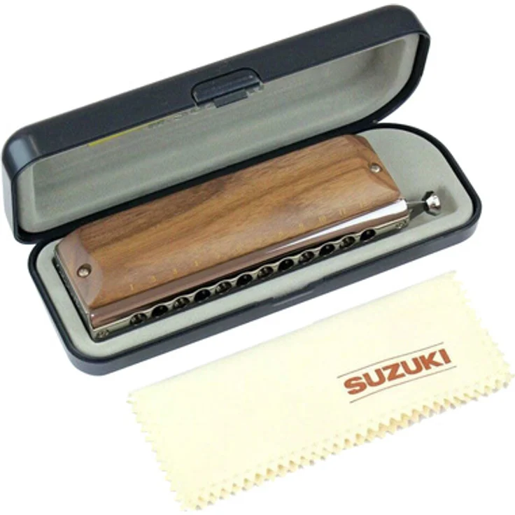Suzuki G-48W Grégoire Maret, chromatische Mundharmonika in C mit 48 Stimmzungen und ABS Kunststoff-Kanzellenkörper, inkl. Etui