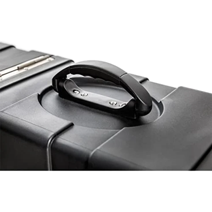 Enki AMG-2 EXV Double Guitar Case, Gitarrenkoffer für 2 E-Gitarren, rotationsgeformtes Polyethylen, EVA Schaumstoffeinlage, geeignet für Explorer-, Flying V- und ML-Korpusform, abnehmbarer Deckel, Vorhängeschloss-Vorrichtung, 1397 x 539,8 x 292,1 mm, 12,7 kg – Bild 7