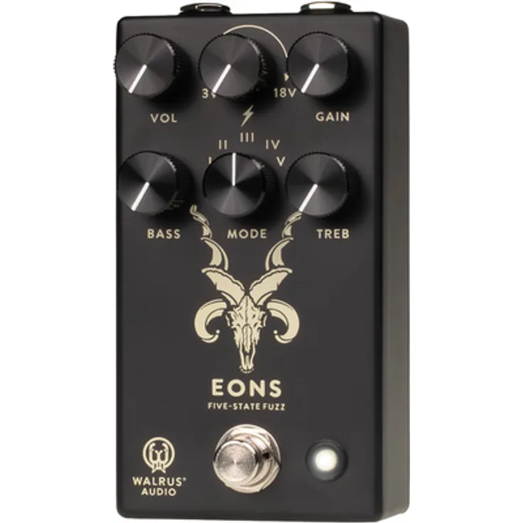 Walrus Audio Eons Fuzz, Effektpedal mit 5 wählbaren Modi, Voltage-Control und Klangregelung, schwarz
