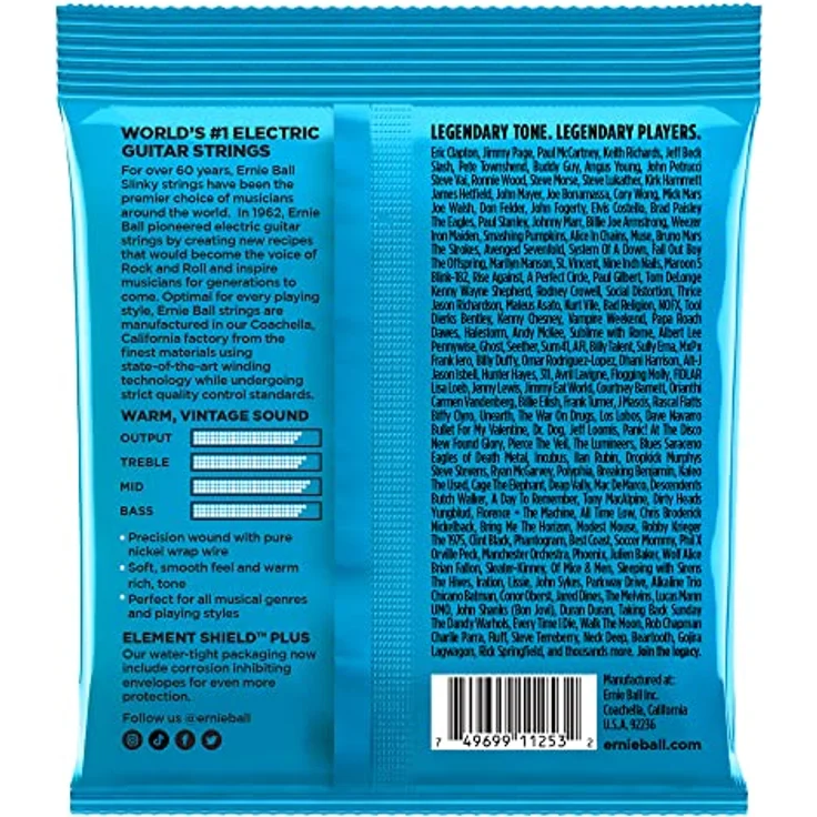 Ernie Ball Extra Slinky Classic Rock n Roll E-Gitarrensaiten, 3er-Pack, Pure Nickel Wrap, Stärke 8-38, warmer Vintage-Klang – Bild 2