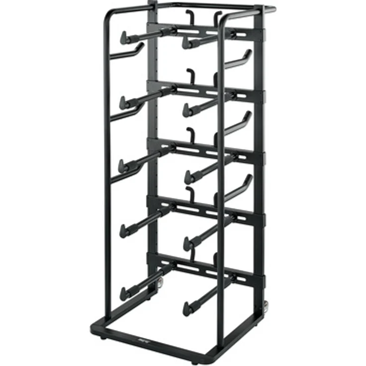 On-Stage DRS9000 Snare Drum Rack, aus hochwertigem Stahl für bis zu fünf Snare Drums bis 16", schwarz mit Rollen