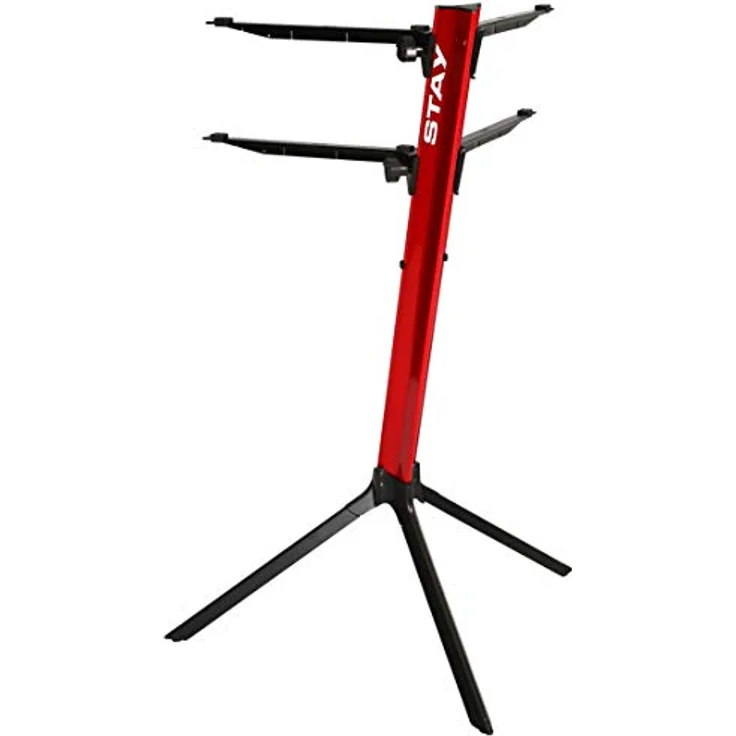 Stay Keyboard Stand Slim Red, Keyboardständer für 2 Keyboards, max. Höhe 1100 mm, Aluminium, rot, inklusive Transporttasche – Bild 2