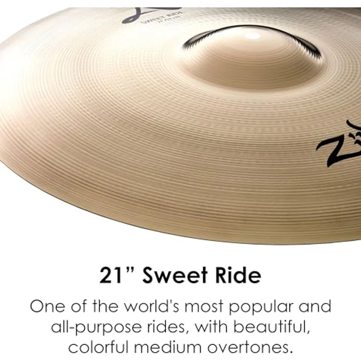 Zildjian 21" A-Series Sweet Ride, Brillant Ausführung, rund klingendes Ridebecken mit mittleren Obertönen – Bild 4
