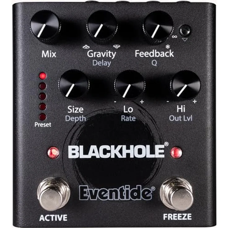 Eventide Blackhole Reverb Effectpedal, Gitarren-Effektgerät mit fünf Presets, MIDI-Fähigkeit und einzigartiger Schwerkraftsteuerung, schwarz – Bild 2