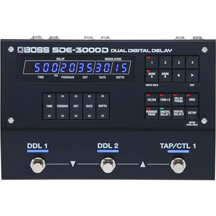 BOSS SDE-3000D Dual Digital Delay Pedal, klassisch-warmes Digital Delay mit 2 voll-ausgestatteten Delays, unabhängige Parameter, Mono/Stereo-Modulation & Panning – Bild 1
