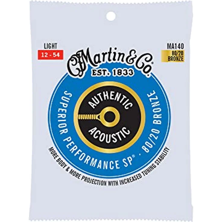 Martin Guitar MA-140 Authentic Acoustic Set, Saiten für Westerngitarre, Bronze 80/20, Stärken .012 - .054 – Bild 1