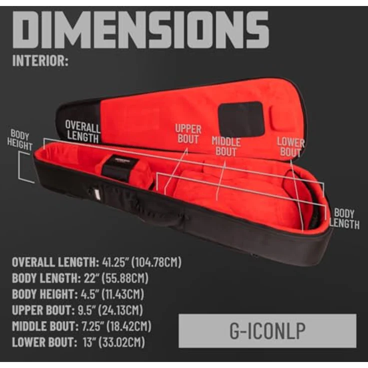 Gator Icon SC-Style Guitar BK, Gigbag für Single Cut E-Gitarre, witterungsbeständig, schwarze 1000D Nylon, inkl. Regenhülle, versteckte Rucksackgurte – Bild 9