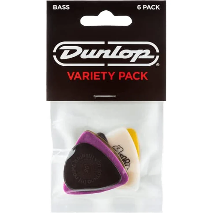 Dunlop Bass Pick Variety Pack, Plektren Set mit 6 ausgewählten Modellen, inklusive Ultex, Delrin, Tortex und Max-Grip – Bild 1
