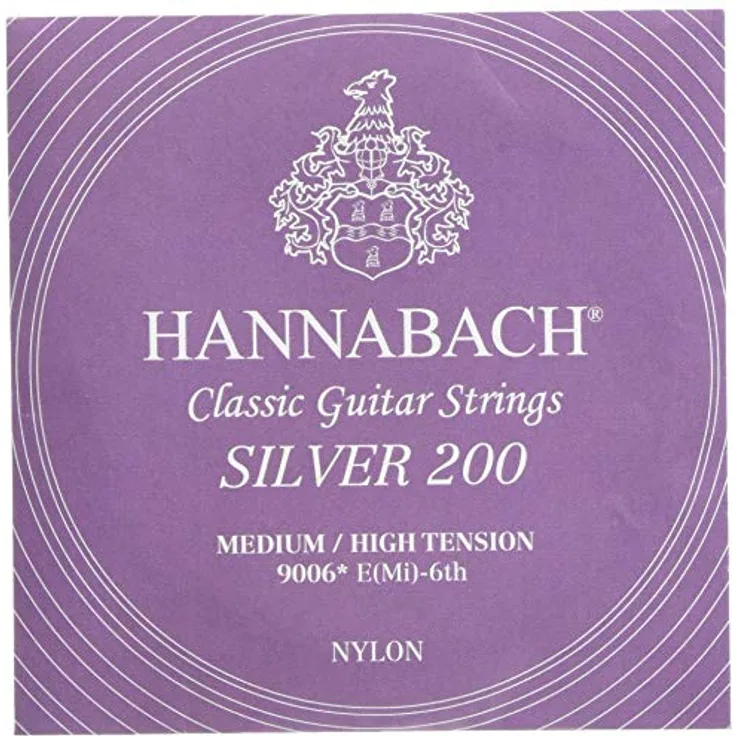 Hannabach Klassikgitarrensaiten Serie 900 Medium-High Tension Silver 200 - E6w - 9006MHT, nickelfrei, korrosionsgeschützt, made in Germany