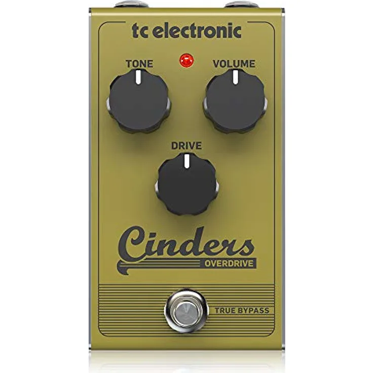 tc electronic Cinders Overdrive, E-Gitarreneffekt-Pedal mit Tone-, Volume- und Drive-Regler, True Bypass, 9V Stromversorgung, kompaktes Design
