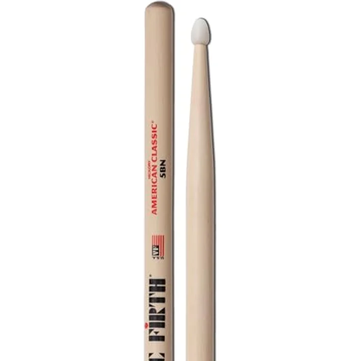 Vic Firth 5BN American Classic Hickory, Drumsticks mit Nylonkopf, ideal für Rock, 406mm Länge, 15,1mm Durchmesser – Bild 1