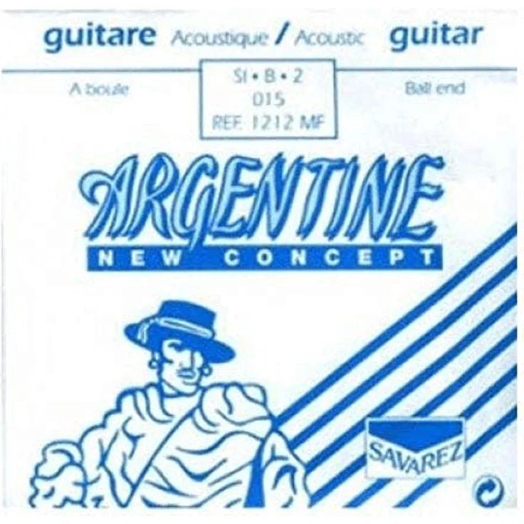 Savarez Argentine H2 .015-1212Mf Einzelsaite für Akustikgitarre, optimal für Gypsy Jazz, belastbar und klarer Klang