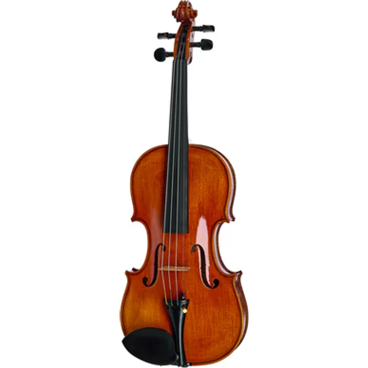 Hidersine Nobile Violin Set Stradivari 4/4, vollmassive Violine aus europäischen Tonhölzern, gold-braune Lackierung, inkl. Bogen aus Bulletwood und Thomastik Dominant Saiten