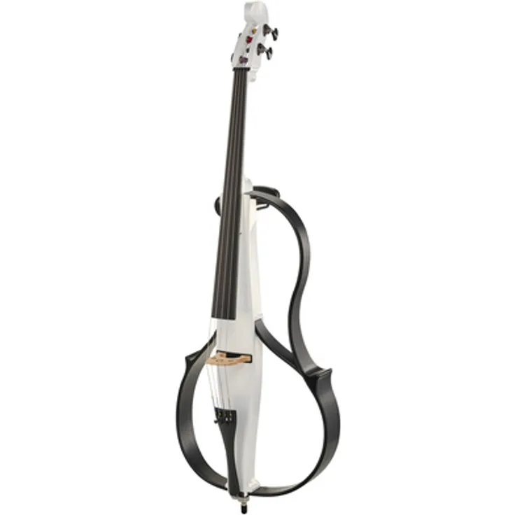 Yamaha SVC300FPW Silent Cello, perlweiss, Resonanzkammer für authentischen Klang, regelbarer Ausgang, integrierte EQ- und Hall-Regler, Griffbrett aus Ebenholz
