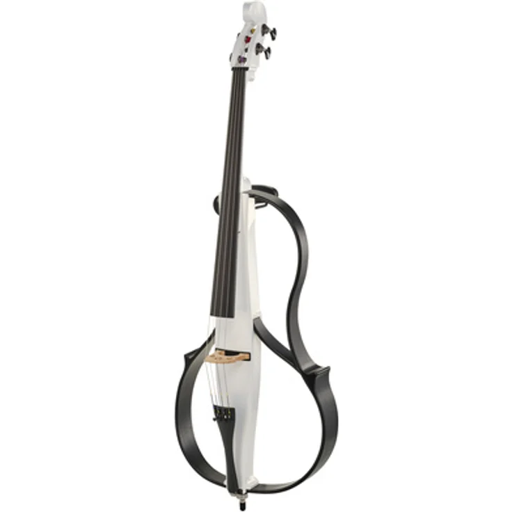 Yamaha SVC300FPW Silent Cello, perlweiss, Resonanzkammer für authentischen Klang, regelbarer Ausgang, integrierte EQ- und Hall-Regler, Griffbrett aus Ebenholz