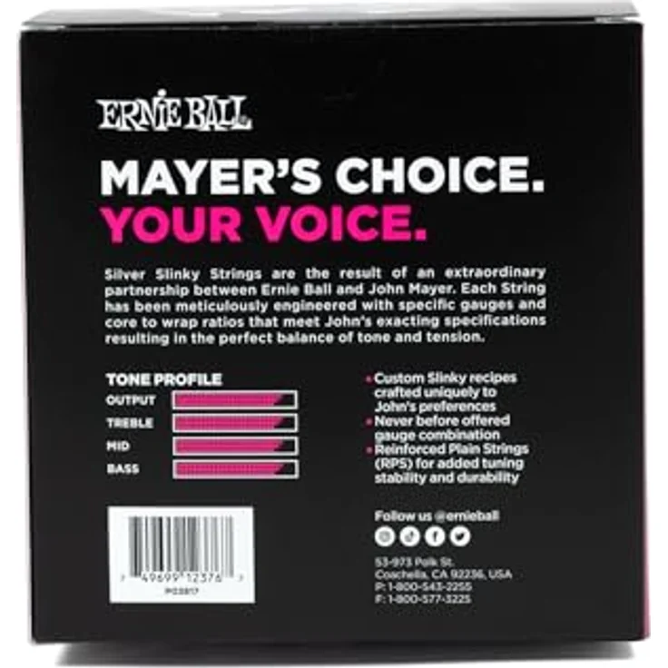 Ernie Ball Silver Slinky John Mayer, 6-Saiter E-Gitarrensaiten Set, Nickel Wound, Stärken 010.5-047 – Bild 3