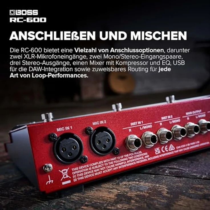 BOSS RC-600 Loop Station, 6 Stereo-Phrasen-Tracks, 9 Fußschalter, riesige Effekt-Bibliothek, 2 XLR-Mikrofone – Bild 5