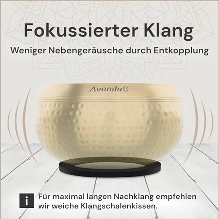 Avanda Klangschalen O-Ringe-Set, 6 Untersetzer von Ø 3 bis 13 cm für sicheren Stand und mehr Klang – Bild 4
