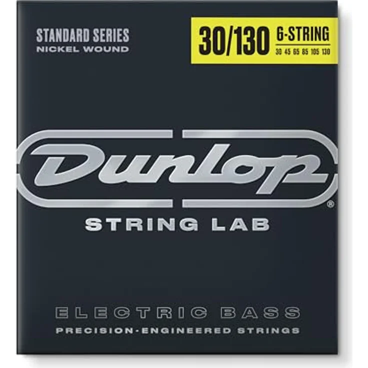 Dunlop Standard Series Nickel Wound E-Bass Saitensatz 6 Saiten Long Scale 30-130, vernickelter Stahl, präzise gefertigt in den USA – Bild 1