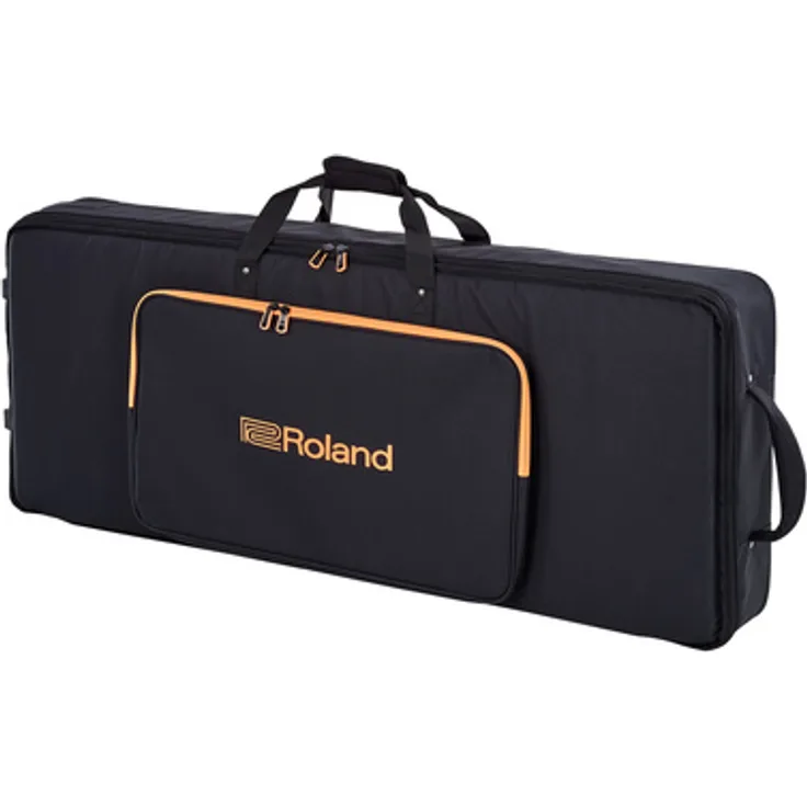 Roland SC-G61W3, halbstarre Keyboard Transporttasche mit Rollen, geeignet für 61-Tasten-Keyboards, dicke Schaumstoffpolsterung, Fleece-Innenfutter, große Vordertasche, schwarz