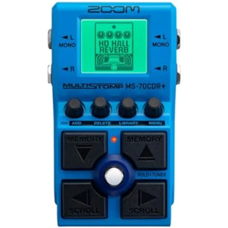 Zoom MS-70CDR+ MultiStomp Gitarren-Multi-Effektpedal mit 149 Effekten, Reverb, Modulation, Chorus, Delay, blau