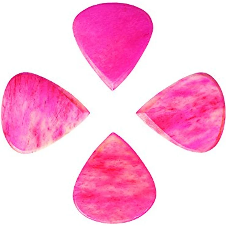 Timber Tones Jazzy Tones PB1, Plektrum aus gefärbtem Buffalo Bone, pink, für akustische und elektrische Gitarre – Bild 6