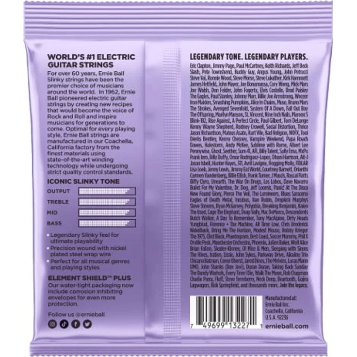 Ernie Ball Ultra Slinky Nickelwound E-Gitarrensaiten, 3er-Pack, Stärke 10-48, heller und ausgewogener Ton, hergestellt in Kalifornien, USA – Bild 2