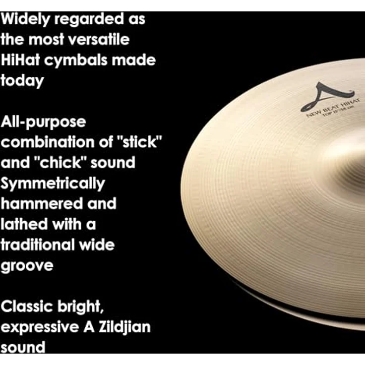Zildjian A' NewBeat HiHat 15", Traditional Finish, ausgewogene Klangqualität für Schlagzeugbecken – Bild 5