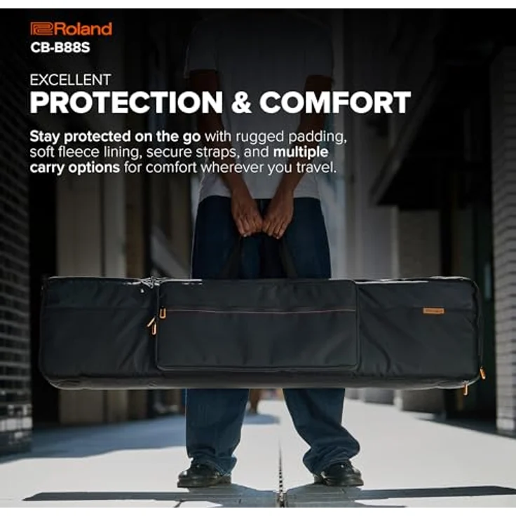 Roland CB-B88S, Tragetasche für kompakte 88-Tasten-Keyboards mit robustem Polyester, dickem Schaumpolster und abnehmbarem Schultergurt – Bild 3