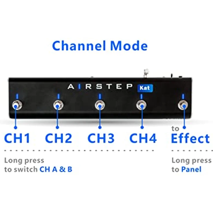 Xsonic Airstep Kat Edition, Wireless Fußschalter für Boss Katana Amps, 5 Fußschalter, 30 m Reichweite, wiederaufladbarer Akku, Aluminium-Gehäuse – Bild 4