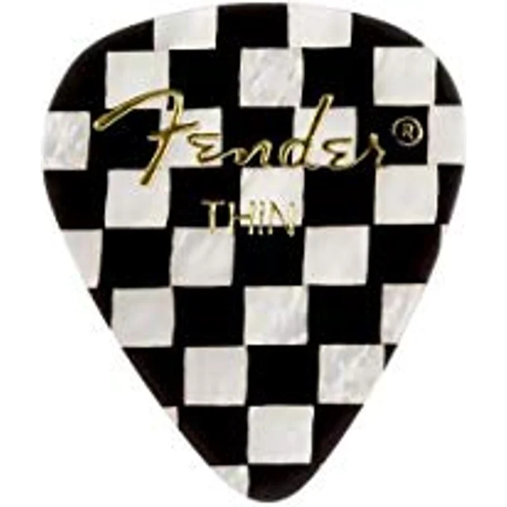 Fender 351 Checker Picks Thin Set, Plektrum Set mit 12 Stück, dünne Stärke, Schachbrettmuster – Bild 2