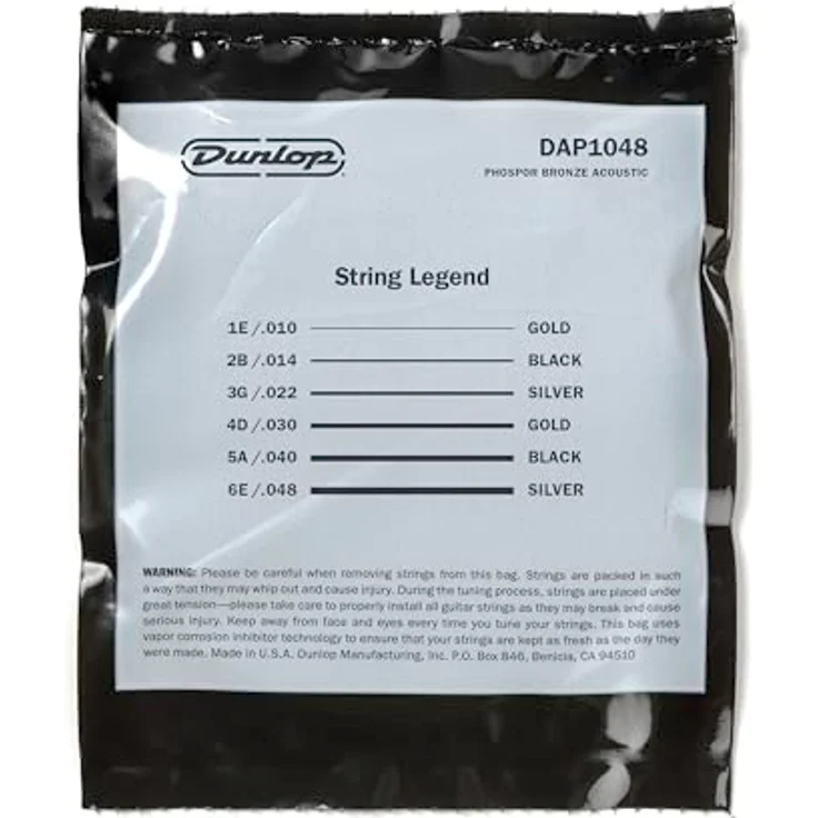 Dunlop Ph/Bronze Acoustic Set 10-48, Phosphor Bronze Gitarrensaiten für Akustikgitarre, X-Light Saitenstärken 10-48 – Bild 3