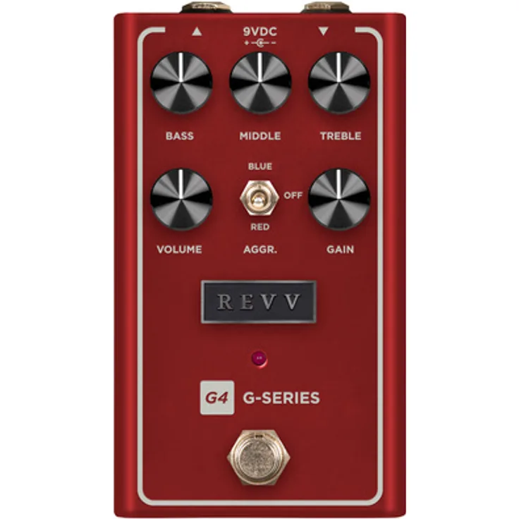 Revv G4 V2 Distortion, Overdrive-Pedal mit Röhrenamp ähnlicher Verzerrung, Gain-Regler und True Bypass, made in Canada