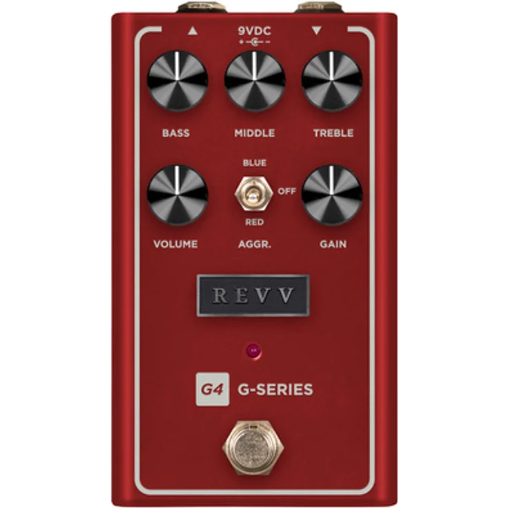 Revv G4 V2 Distortion, Overdrive-Pedal mit Röhrenamp ähnlicher Verzerrung, Gain-Regler und True Bypass, made in Canada