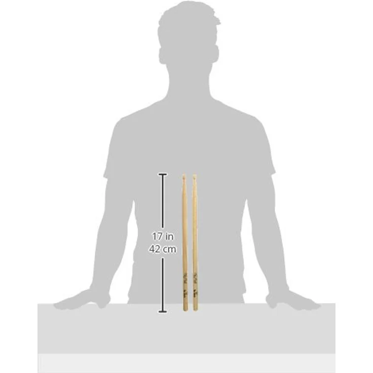 Millenium H5A, American Hickory Drumsticks, 410 mm Länge, 14 mm Griff-Durchmesser, Holzkopf – Bild 2