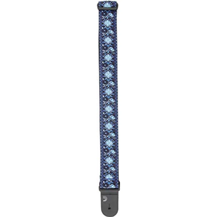Daddario T20W1418 Monterey 2 Blue, Gitarrengurt aus hochwertigem Gewebe mit Lederenden, verstellbar von 89 cm bis 151 cm, Breite 50 mm, Design: Monterey 2 Blue – Bild 3