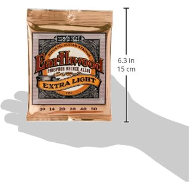 Ernie Ball Earthwood Extra Light Akustik-Gitarrensaiten, Phosphor-Bronze, Stärke 10-50, warmer Klang mit hervorragender Projektion und Klarheit – Bild 3