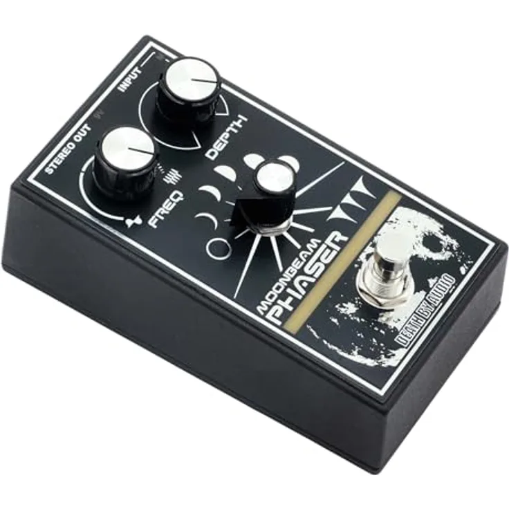 Death by Audio Moonbeam Phaser, analoges Effektpedal mit 6 Phasenstufen und Multicolor Light Display, gepufferter Bypass, Metallgehäuse