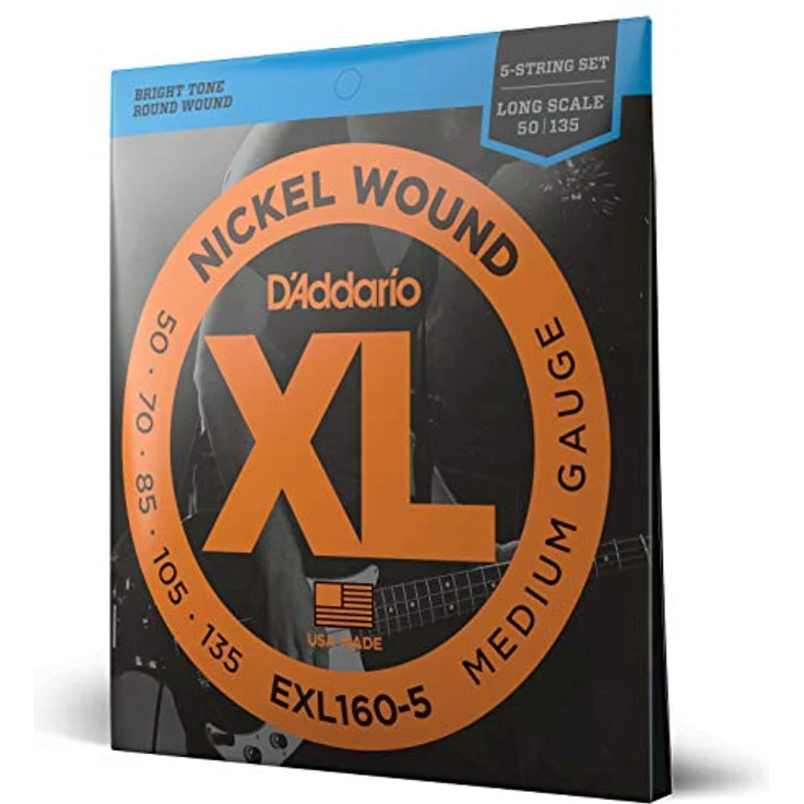 D'Addario EXL160-5, 5-String Nickelumwickelte Bassgitarrensaiten, Medium 50-135, Long Scale – Bild 1